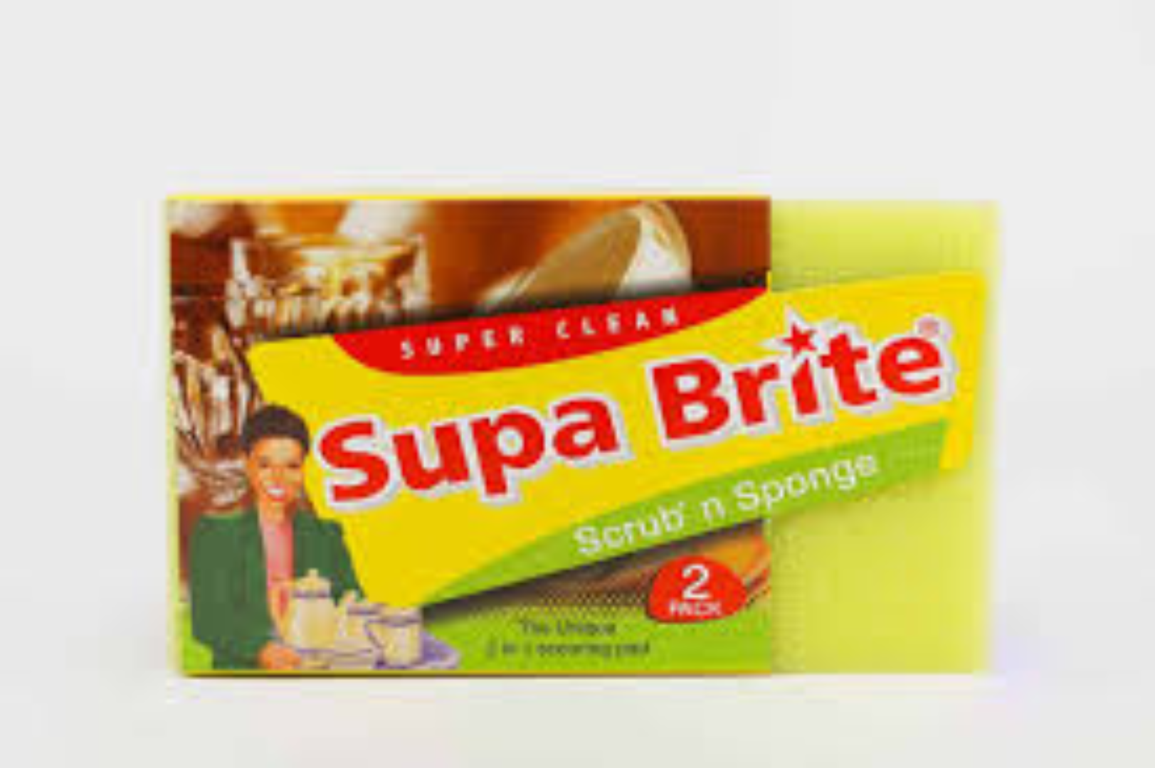 SUPA BRITE SCRUB N SPONGE 2PACK